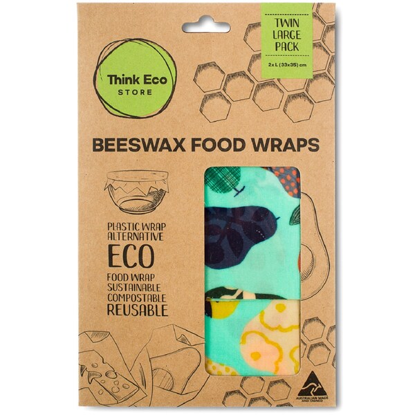 Think Eco Beeswax Food Wraps Large 2 Pack