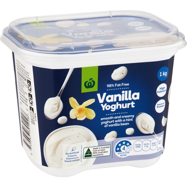 Woolworths Vanilla Yoghurt 1kg