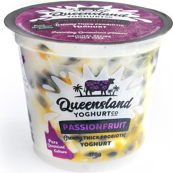 Queensland Yoghurt Co Creamy Thick Probiotic Passionfruit 170g