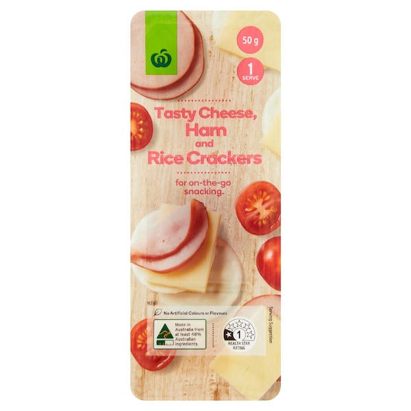 Woolworths Tasty Cheese Ham & Rice Cracker 50g