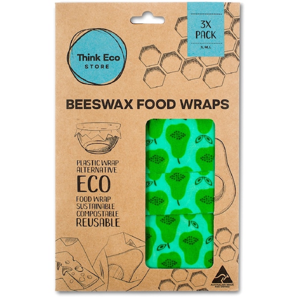 Think Eco Beeswax Food Wraps Assorted 3 Pack