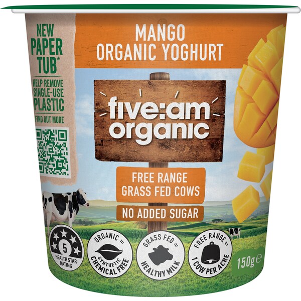 Five:Am Organic Yoghurt Mango 150g