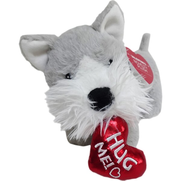 Valentine's Day Novelty Plush Dog Grey each