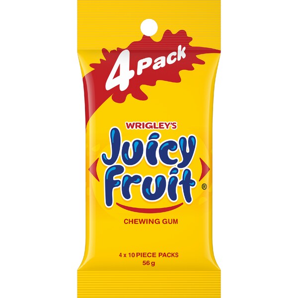 Wrigley's Juicy Fruit Chewing Gum 4 pack