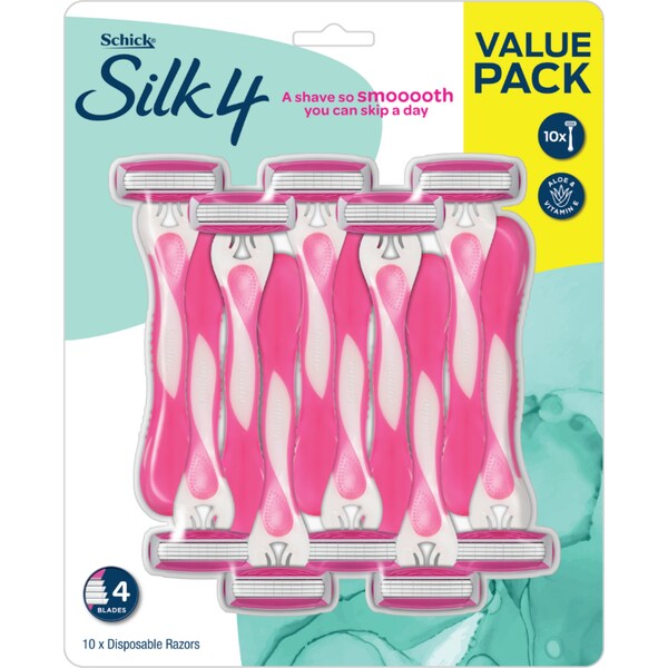 Schick Silk 4 Disposable Razors 10 pack
