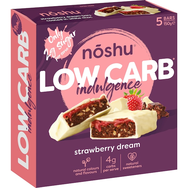Noshu Low Carb Indulgence Strawberry Dream Bars 5 pack