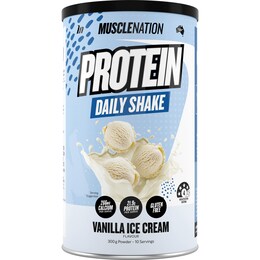 Muscle Nation Protein Daily Shake Powder Vanilla Ice Cream Flavour 300g – Woolworths