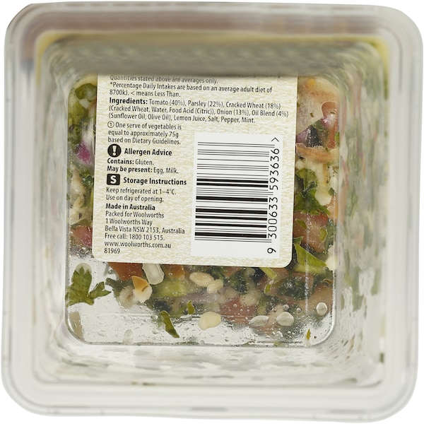 Woolworths Tabouleh Salad  275g