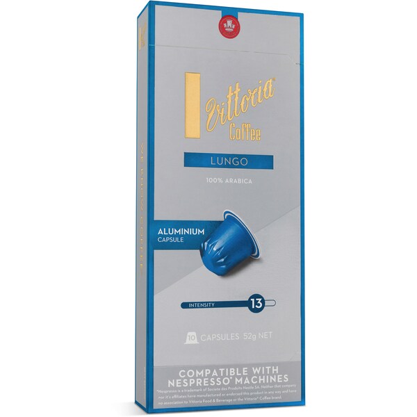 Vittoria Lungo Nespresso Compatible Coffee Capsules 10 pack
