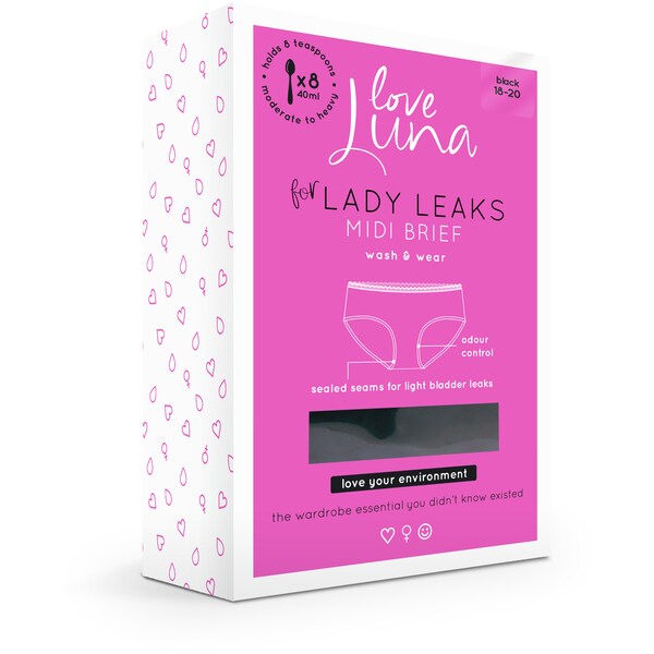 Love Luna Lady Leaks Midi Brief Black 18 To 20 Each