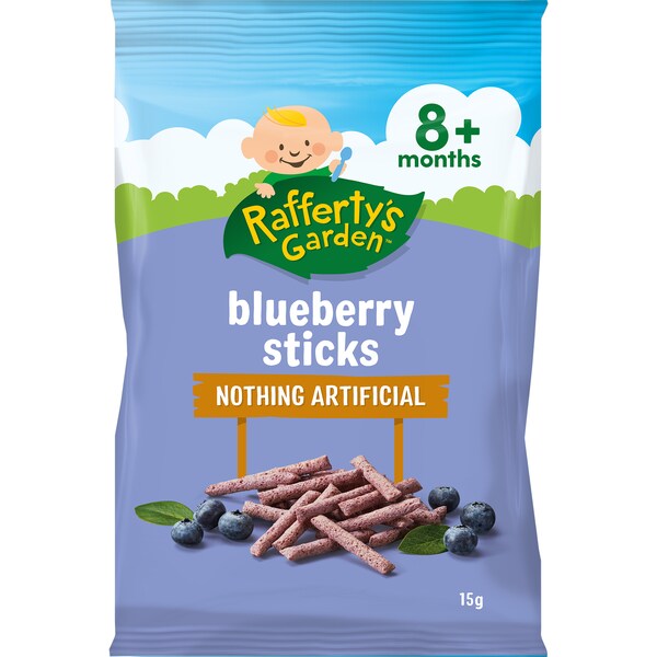 Rafferty's Garden Baby Food Blueberry Sticks With Real Fruit 8+ Months 15g