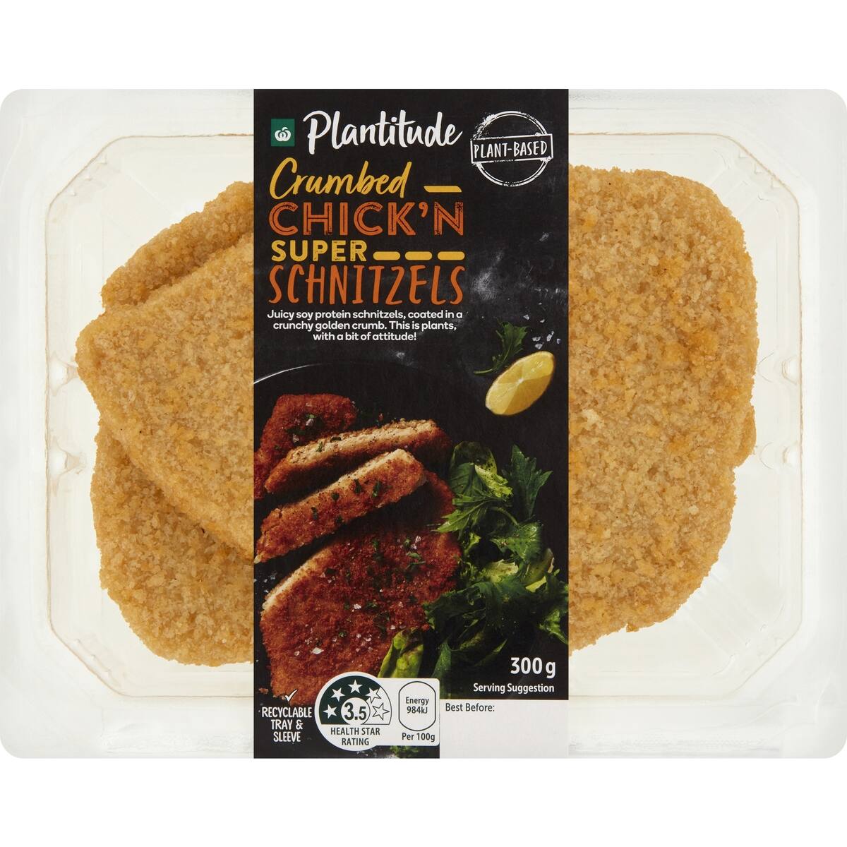 Plantitude Chicken Free Crumbed Schnitzels 300g bunch