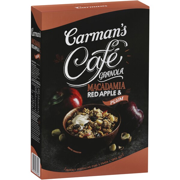 Carman's Cafe Granola Macadamia, Apple & Plum 500g