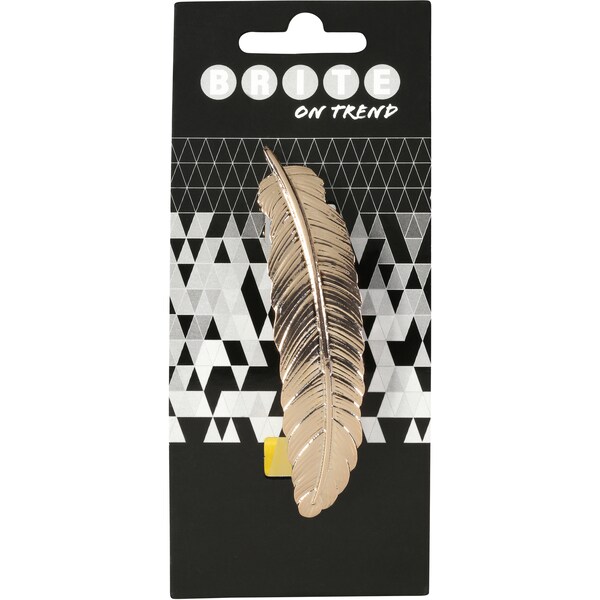 Brite On Trend Silver Rose Gold Feather Clip Each