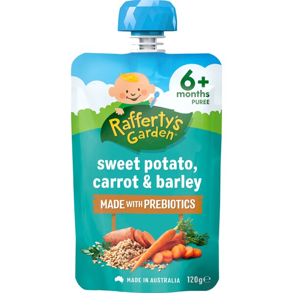 Rafferty's Garden Baby Food Sweet Potato, Carrot & Barley 6+ Months 120g
