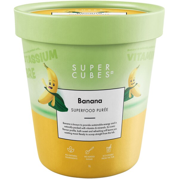 Super Cubes Banana Superfood Puree 1L