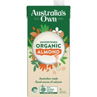Australia's Own Unsweetened Organic Almond Long Life Milk UHT