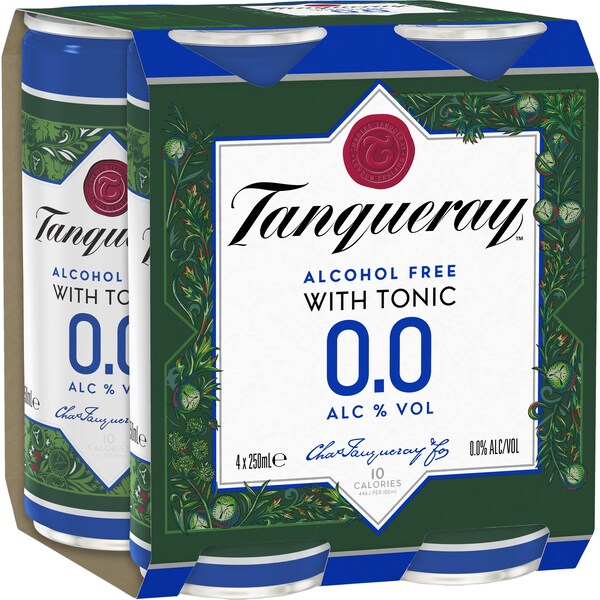 Tanqueray Alcohol Free With Tonic 250mL x 4 pack