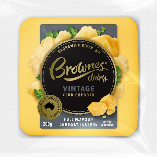 Brownes Dairy Vintage Club Cheddar Cheese 200g