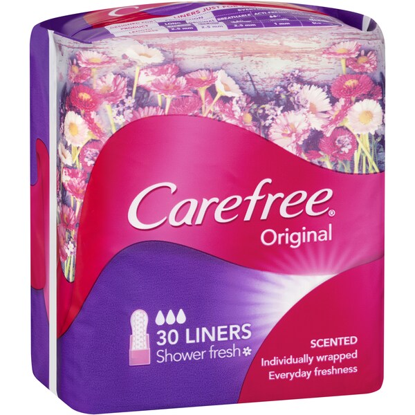 Carefree Panty Liners Shower Fresh Liners 30 Pack