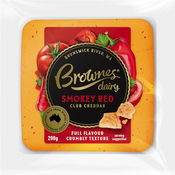Brownes Dairy Smokey Red Club Cheddar Cheese 200g