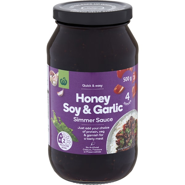 Woolworths Honey Soy & Garlic Simmer Sauce 500g