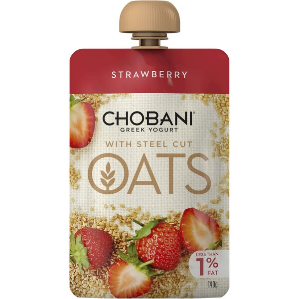 Chobani Strawberry With Steel-Cut Oats Yoghurt Pouch 140g
