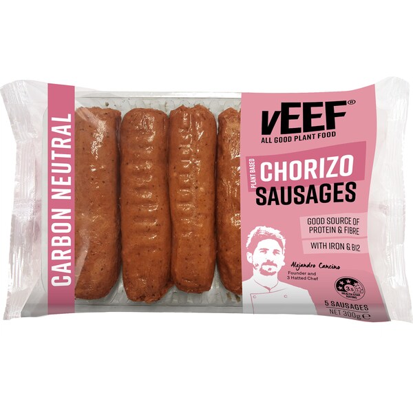 Veef Plant Based Chorizo Sausages 300g
