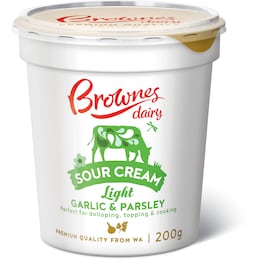 Brownes Brownes Dairy Light Sour Cream Garlic & PaRSLey 200mL