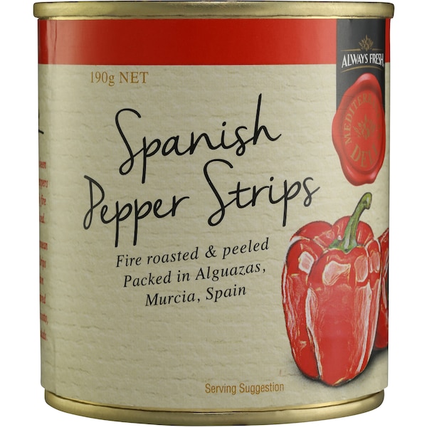 Always Fresh Medi Deli Fire Roasted Pepper Strips 190g