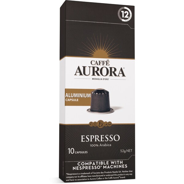 Caffe Aurora Espresso Nespresso Compatible Coffee Capsules 10 pack
