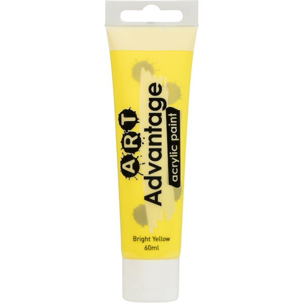Art Advantage Acrylic Paint Tube Bright Yellow 60mL