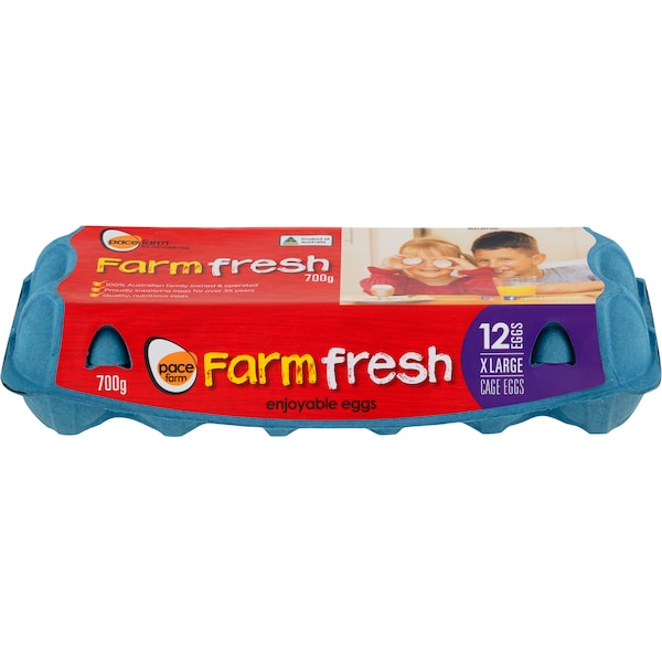 Pace Farm 12 Extra Large Caged Eggs 700g