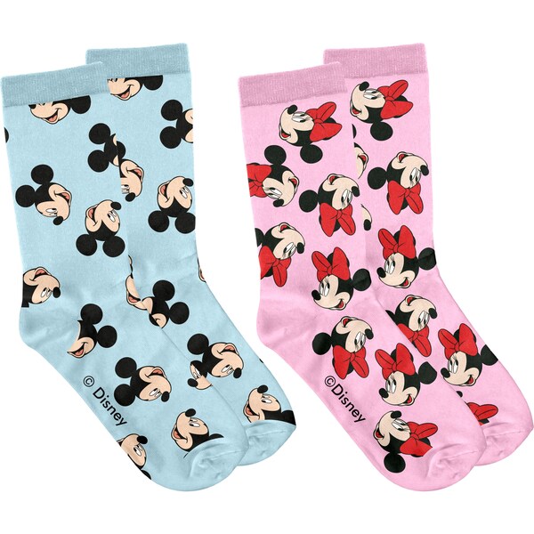 Christmas Socks Mickey & Minnie Mouse 2 pack