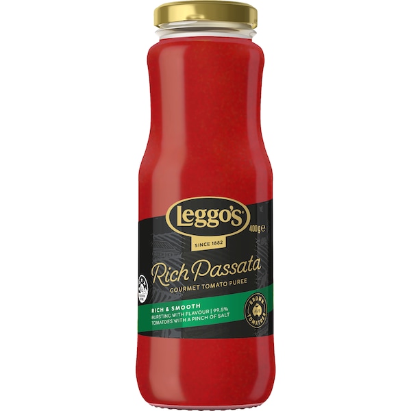 Leggo's Gourmet Rich Australian Tomato Passata Puree Sauce 400g