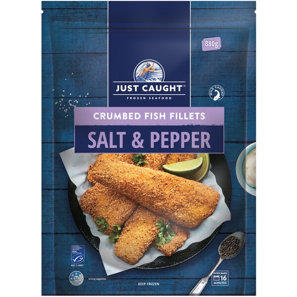 Just Caught Crumbed Fish Fillets Salt & Pepper 880g