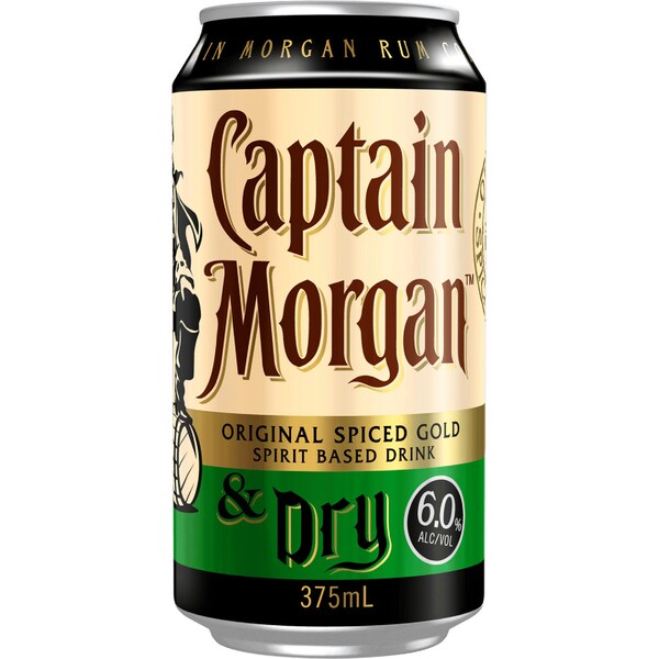 Captain Morgan Rum & Dry 375ml Can