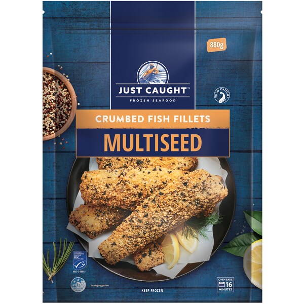 Just Caught Multiseed Crumbed Fish Fillets 880g