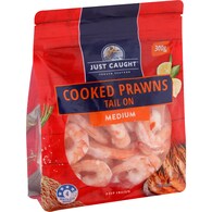 Just Caught Cooked Prawns Tail On Medium