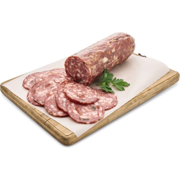 Montecatini Salami With Semi Dried Tomato & Black Olive Sliced From Deli per 100g