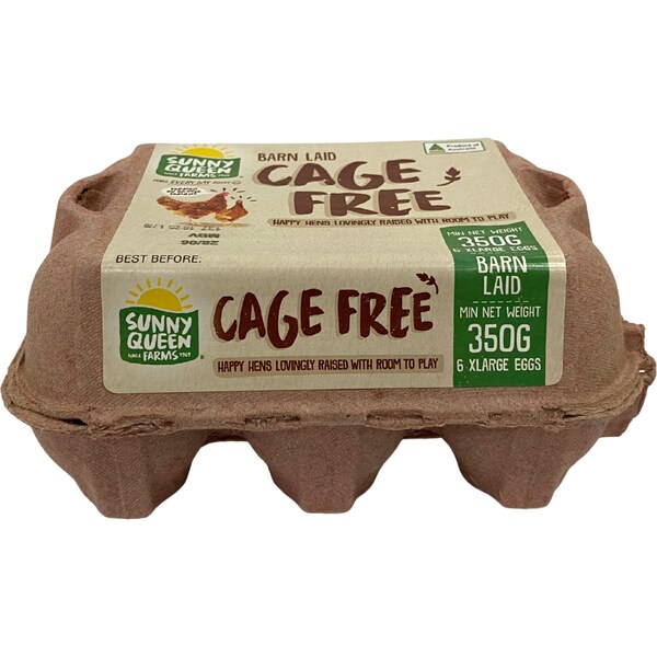 Sunny Queen 6 Extra Large Cage Free Eggs 350g