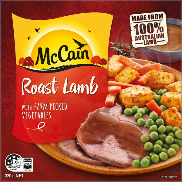McCain Dinner Roast Lamb Frozen Meal 320g