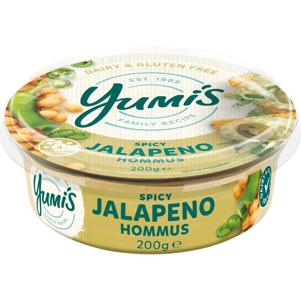 Yumi's Spicy Jalapeno Hommus 200g