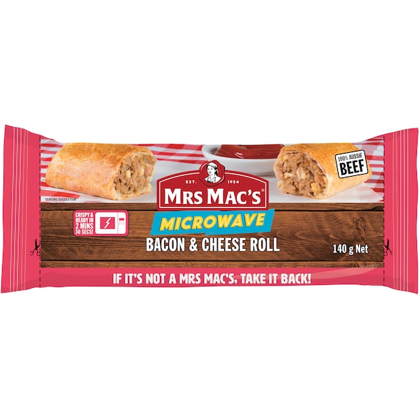 Mrs Mac's Bacon & Cheese Roll 140g