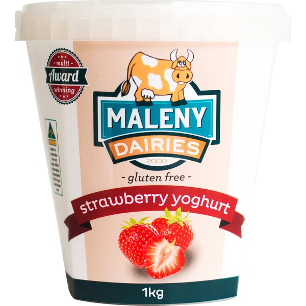 Maleny Dairies Yoghurt Strawberry 1kg