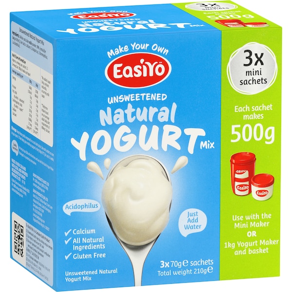 Easiyo Unsweetened Natural Yogurt Base 3x70g