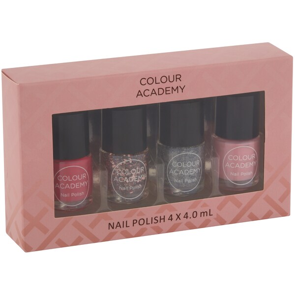 Colour Academy Nail Polish Set 4 Pack