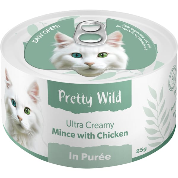 Pretty Wild Ultra Creamy Mince With Chicken Wet Cat Food Tin 85g