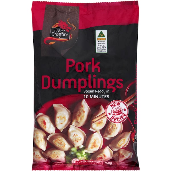 Crazy Dragon Hong Kong Pork Dumplings 750g