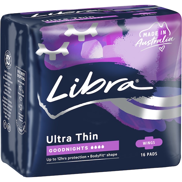 Libra Ultra Thin Pads Goodnight 16 Pack
